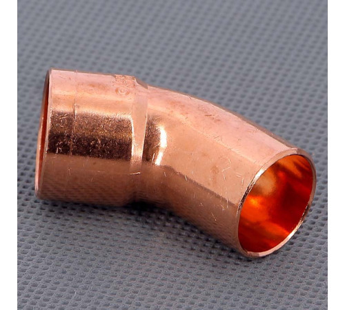 Угол медный 45 градусов однораструбный под пайку Viega 22 мм 100605