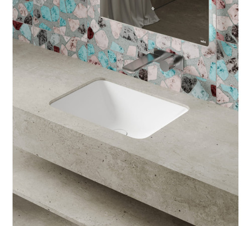 Раковина встраиваемая снизу Salini Marea 06 55х40х13.4 см S-Sense белый глянцевый 1802106G