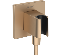 Шланговое подключение с держателем hansgrohe Fixfit Porter E шлифованная бронза 26889140