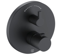 Термостат для душа Kludi Nova Fonte Puristic на 2 потребителя внешняя часть черный матовый 208303915