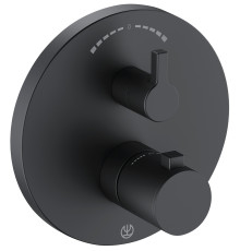 Термостат для душа Kludi Nova Fonte Puristic на 2 потребителя внешняя часть черный матовый 208303915