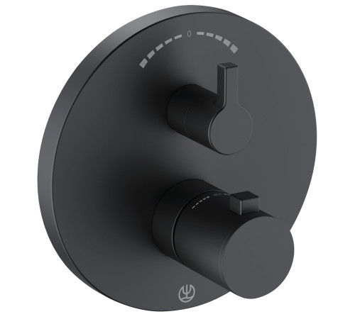 Термостат для душа Kludi Nova Fonte Puristic на 2 потребителя внешняя часть черный матовый 208303915