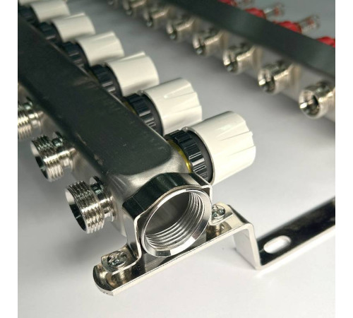 Коллекторная группа 1 x 11 выходов 3/4 STOUT с расходомерами из нержавеющей стали без концевых групп 450W4311