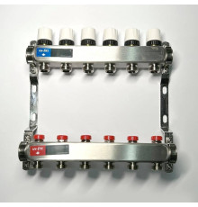 Коллекторная группа WATTS HKV-T 1 x 6 выходов 3/4 EK из нержавеющей стали 451W4306