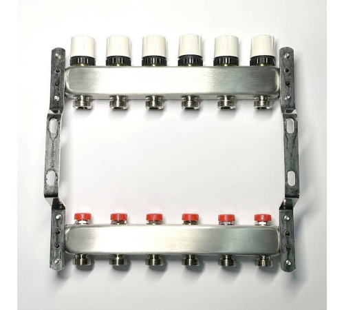 Коллекторная группа WATTS HKV-T 1 x 6 выходов 3/4 EK из нержавеющей стали 451W4306