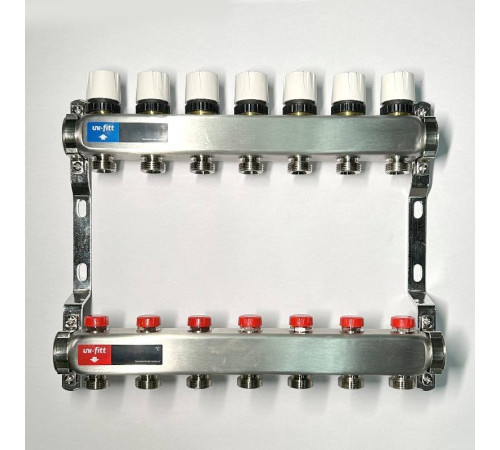 Коллекторная группа WATTS HKV-T 1 x 7 выходов 3/4 EK из нержавеющей стали 451W4307