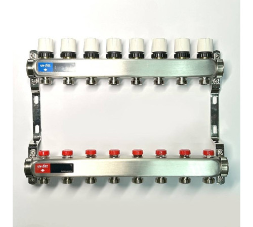 Коллекторная группа WATTS HKV-T 1 x 8 выходов 3/4 EK из нержавеющей стали 451W4308