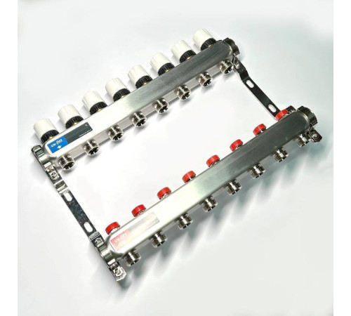 Коллекторная группа WATTS HKV-T 1 x 8 выходов 3/4 EK из нержавеющей стали 451W4308