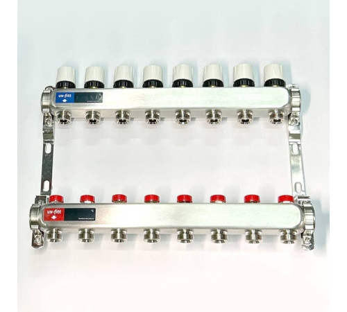 Коллекторная группа WATTS HKV-T 1 x 8 выходов 3/4 EK из нержавеющей стали 451W4308