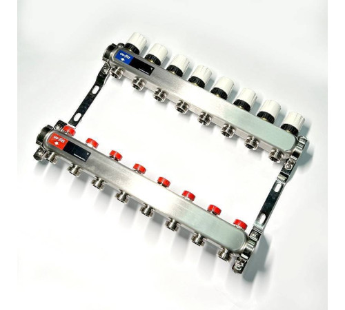 Коллекторная группа WATTS HKV-T 1 x 8 выходов 3/4 EK из нержавеющей стали 451W4308