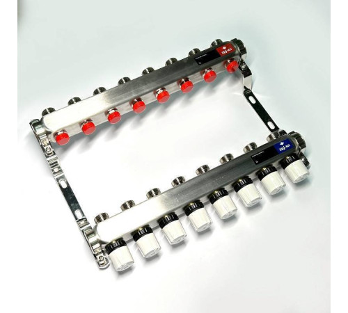 Коллекторная группа WATTS HKV-T 1 x 8 выходов 3/4 EK из нержавеющей стали 451W4308