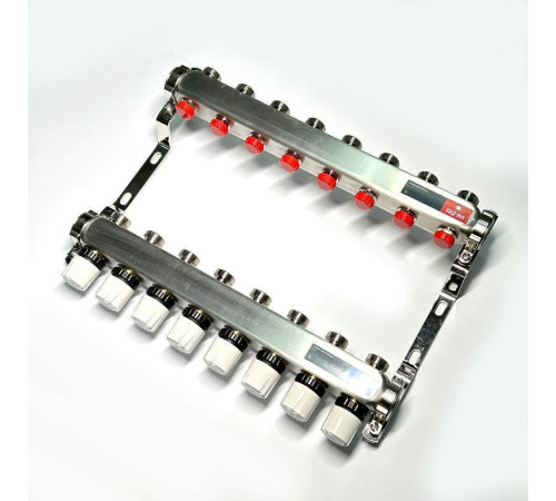 Коллекторная группа WATTS HKV-T 1 x 8 выходов 3/4 EK из нержавеющей стали 451W4308