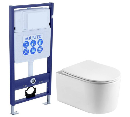 Комплект инсталляции AQUATEK МИЯ Т с унитазом AQ2004T-00 и сиденьем soft-close INS-0000012/AQ2004T-00