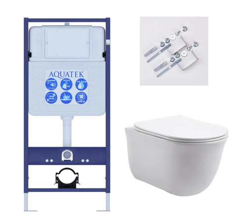 Комплект инсталляция AQUATEK Standard INS-0000012 крепеж KKI-0000002 унитаз КЛАССИК AQ1111-00 КЛАССИК-KKI