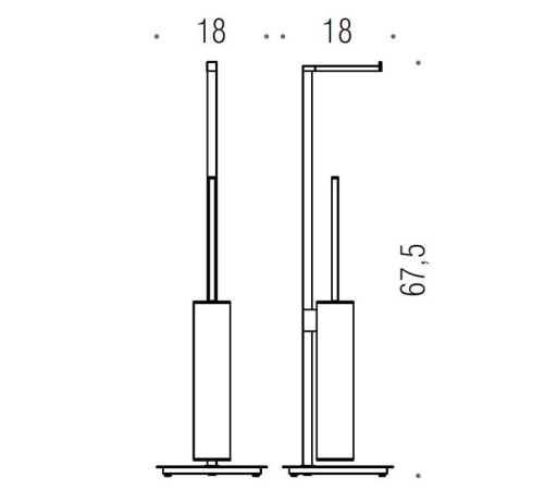Стойка с ершом и держателем т/б Colombo Design MiniQ 18x18x67.5 см золото B5018.OM-RNE