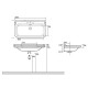 Раковина Kerasan Waldorf 100х55 см 3 отверстия белый/хром 4142K1bi/cr*3