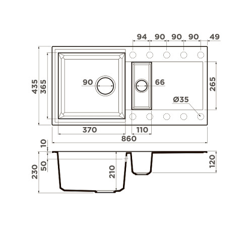Кухонная мойка Omoikiri Sakaime 86-2 Tetogranit 86x46.5 см leningrad grey 4993560