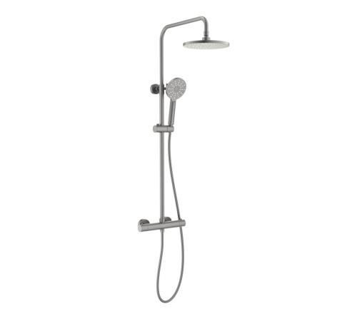 Душевая система с термостатом Aquatek Европа 220 мм оружейная сталь AQ2343BGM