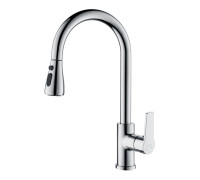 Смеситель для кухни Aquanet Лугано с вытяжным изливом 2jet хром AQ1784CR