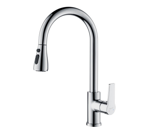 Смеситель для кухни Aquanet Лугано с вытяжным изливом 2jet хром AQ1784CR