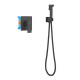 Набор с гигиеническим душем Aquanet Либра (смеситель, лейка, шланг, держатель) матовый черный AQ1619MB