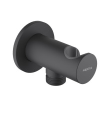 Шланговое подсоединение с держателем Aquanet AQ2464MB матовый черный AQ2464MB