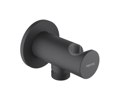 Шланговое подсоединение с держателем Aquanet AQ2464MB матовый черный AQ2464MB