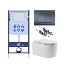 Комплект инсталляции 4 в 1 AQUATEK МИЯ Т-033 с унитазом AQ2004T-00 и сиденьем soft-close INS-0000012/KKI-0000016/KDI-0000033/AQ2004T-00