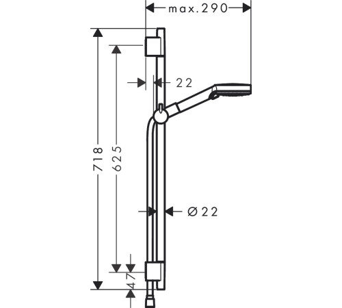 Душевой гарнитур hansgrohe Vernis Blend матовый черный 26422670