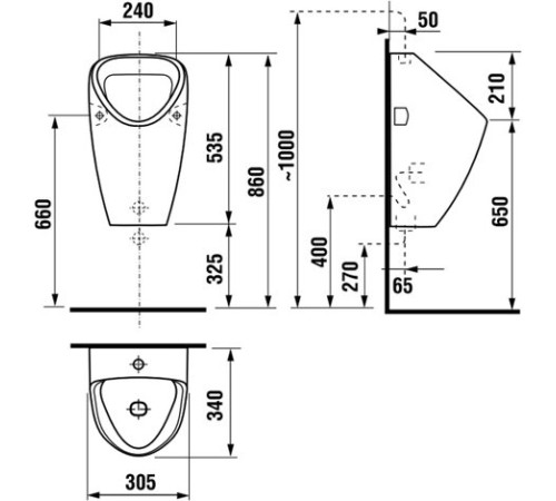 Писсуар Jika Golem с внешним подводом 4306.1.000.000.1