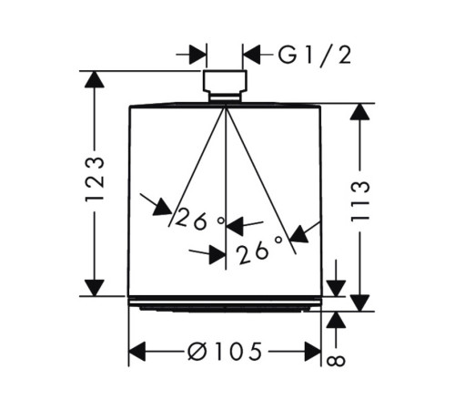 Верхний душ hansgrohe Pulsify 105 1jet матовый черный 24130670