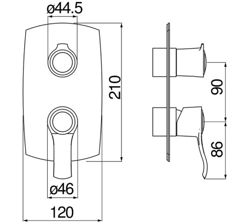 Смеситель для ванны Webert SOFI (внешняя часть) золото WE81102/SIGDP