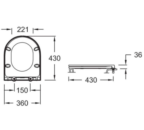 Чаша напольного унитаза Jacob Delafon Rodin+ с креплениями UJAB102-00
