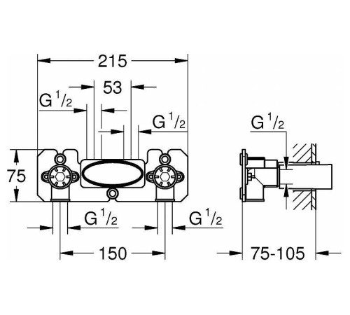 Встраиваемая часть термостатического смесителя GROHE Grohtherm SmartControl 26449000
