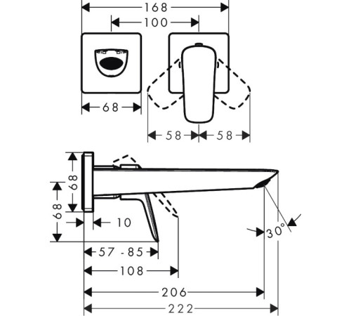 Комплект смесителя для раковины Hansgrohe Logis Fine скрытого монтажа 71256000/13622180