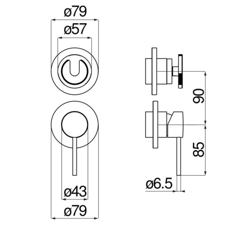 Смеситель для душа Webert SOLE на 2 отверстия (внешняя часть) шлифованный хром WE81102/1SOIX