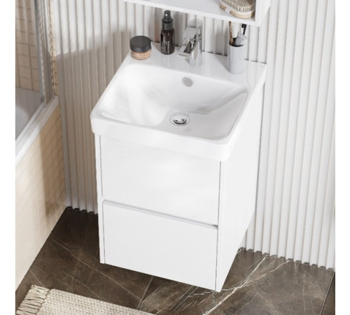 Комплект AQUATON Сканди 45 тумба Белый, раковина Адриана 45 1A2516K0SD010