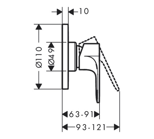 Смеситель для душа hansgrohe Rebris S скрытого монтажа комплект 72649000S