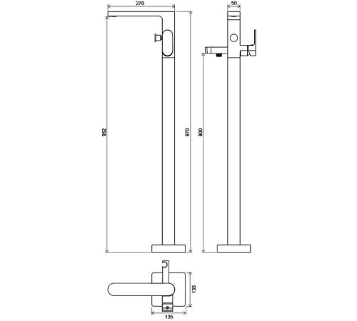 Смеситель напольный для ванны Ravak Chrome CR 080.00 X070101