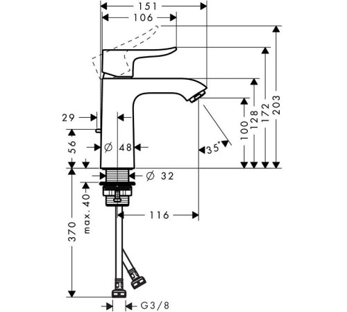 Смеситель для раковины hansgrohe Metris 110 хром 31080000