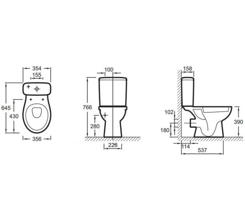 Унитаз напольный безободковый Jacob Delafon Patio чаша UJV102-00