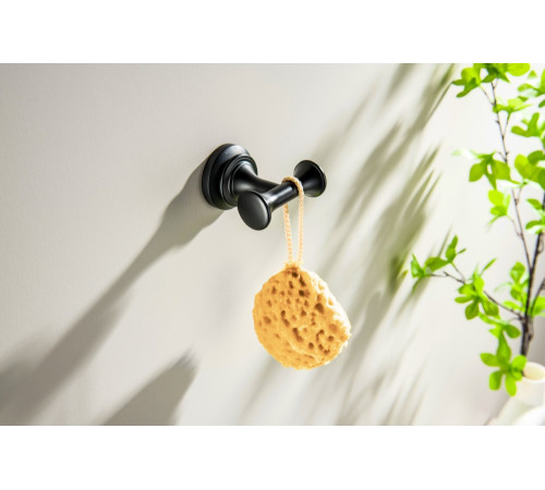 Крючок для ванной двойной Aquatek Классик матовый черный AQ4502MB