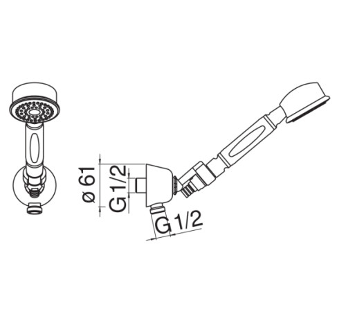 Душевой набор с шланговым подсоединением Nobili AD143/7BR бронза