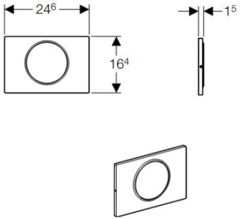 Смывная клавиша Geberit Sigma10 смыв-стоп белый/позолота 115.758.KK.5