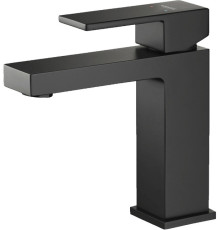 Смеситель для раковины Aquanet Либра 114 мм без донного клапана матовый черный AQ1610MB