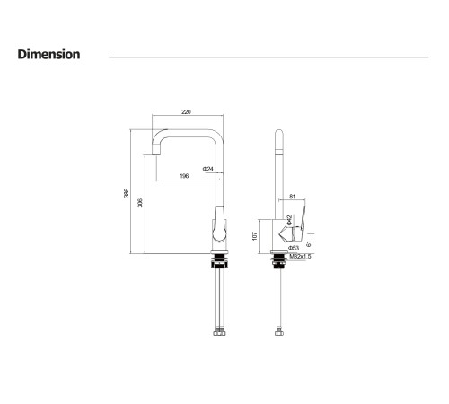 Смеситель для кухни Aquanet Лугано с квадратным изливом хром AQ1781CR