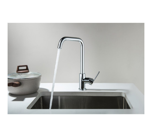 Смеситель для кухни Aquanet Лугано с квадратным изливом хром AQ1781CR