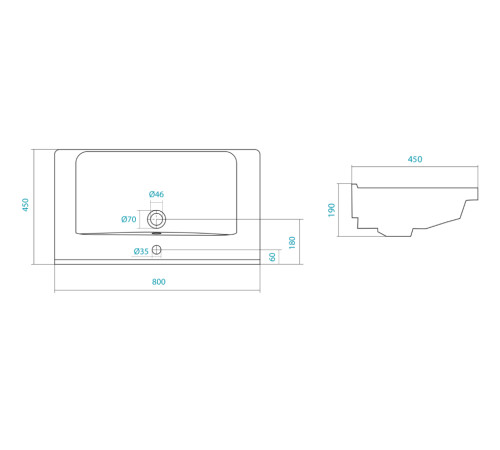 Умывальник Santek Миранда 80 см 1.WH30.2.251