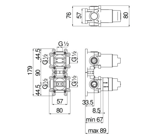 Смеситель для душа Webert (скрытая часть) WE81103