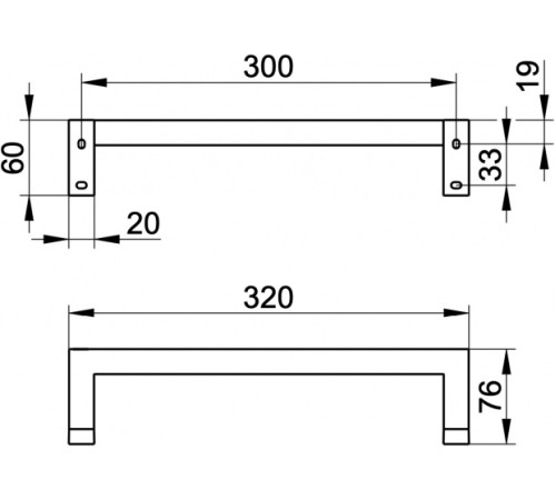 Поручень KEUCO EDITION 90 Square 320 мм хром 19107010000